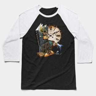 Steampunk-dolphin & dragon-storybook Baseball T-Shirt